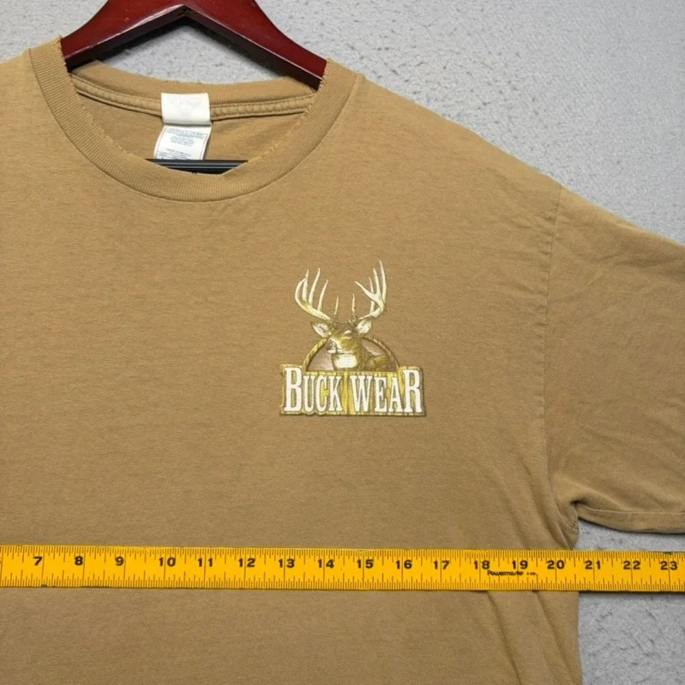 Buck Wear T Shirt Mens Large Brown Fire Up The Grill Deer Hunting Vintage 90s